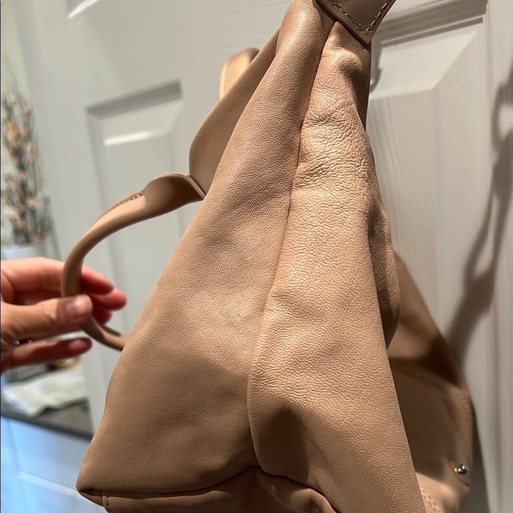 Longchamp Le Pliage Cuir Leather Handbag in Sandy color - Picture 4 of 15